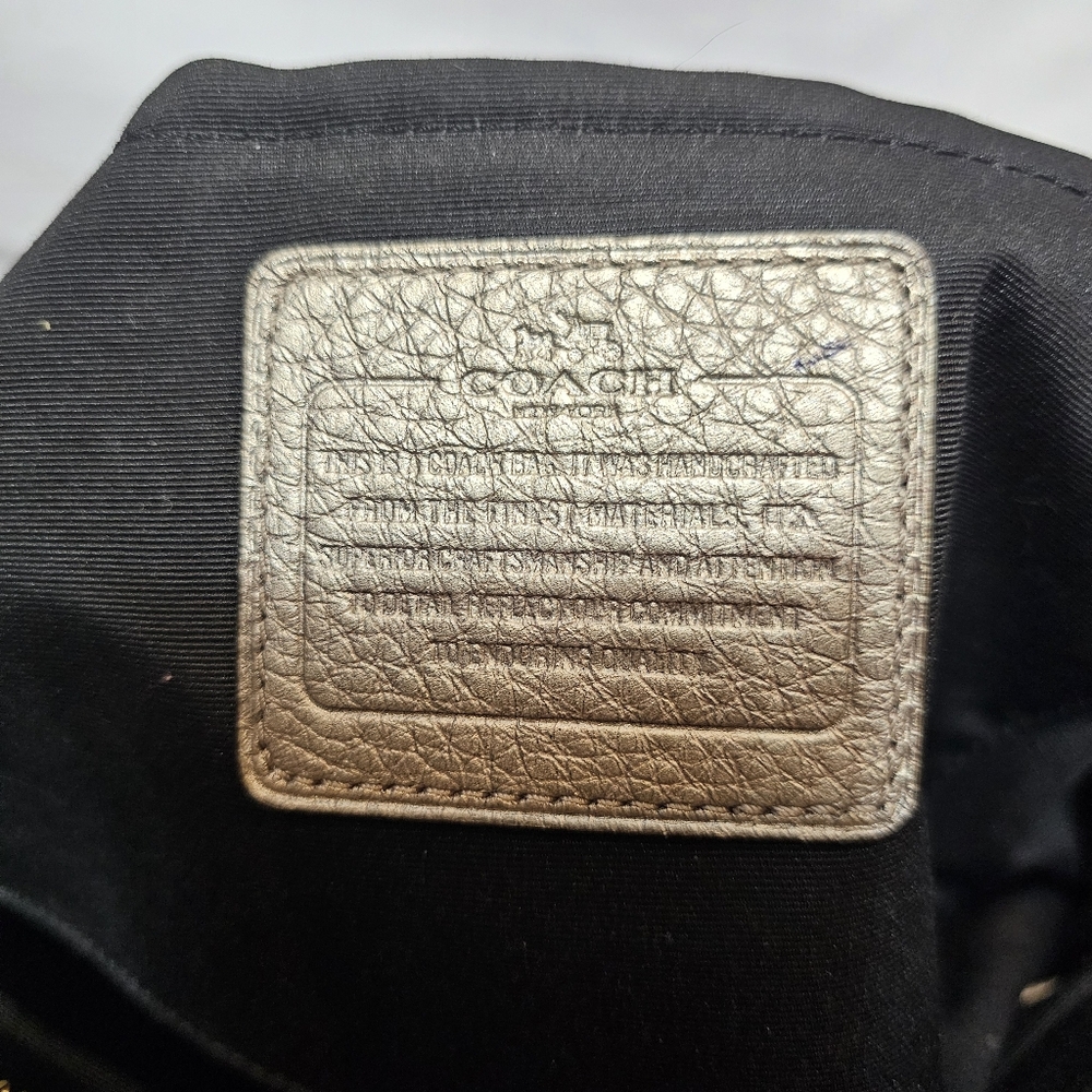 Authentic Coach Morgan Satchel | Style F35185 | Metallic Gold Pebbled Leather - Picture 13 of 16